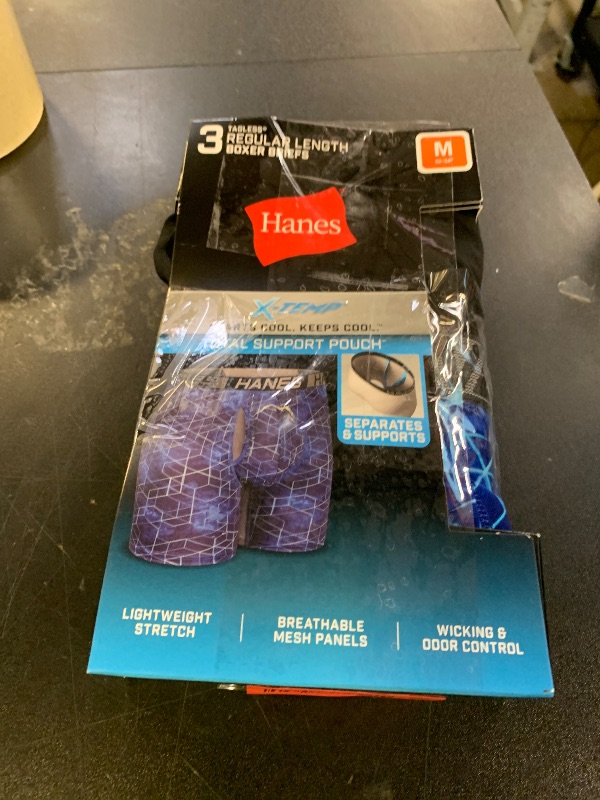 Photo 1 of Hanes Mens X-temp Total Support Pouch Underwear, Anti-chafing, Moisture-wicking Multi-pack Boxer Briefs, Regular Leg - Marled, Medium US