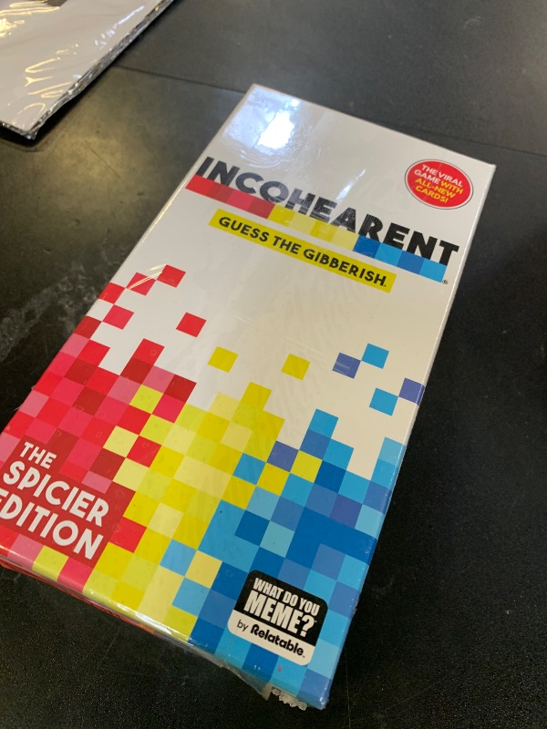 Photo 1 of WHAT DO YOU MEME? Incohearent, The Guess The Gibberish Party Game by Relatable, A Funny Card Game for Adults, Great for Game Night Games, Includes 400 Cards, Instructions, and 1 Sand Timer