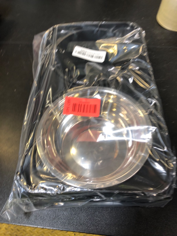 Photo 1 of COMESOON Elevated Dog Bowls for Small Medium Dogs, 3 Height Adjustable Raised Stand with 2 Thick 6" Stainless Steel Food Bowls, Non-Slip Feeder Adjusts to 2.75", 6", 7.5", Black
