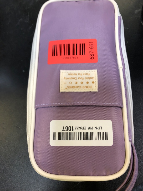 Photo 1 of Four Candies 56 PCS Aesthetic School Supplies with Pencil Case, 6 Multicolor Pen, 12 Pastel Highlighters, 5 Gel Pens Black Ink, 9 Mechanical Pencils for Student Stationary Set Preppy Stuff (Purple)