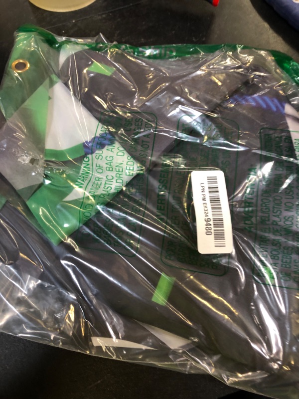 Photo 1 of Happy Birthday Black Banner Backdrop Background Photo Booth Props Green White Balloons Theme Decor for Anniversary Birthday Party Favors Supplies Decorations