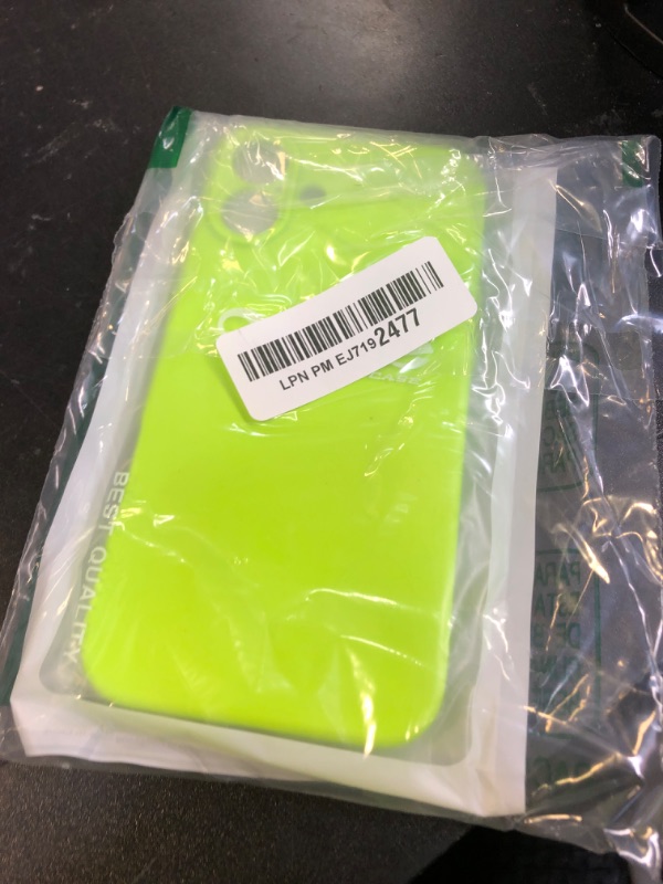 Photo 1 of oakxco for iPhone 16 Plus Phone Case Liquid Silicone, Neon Bright Solid Color, Thin Slim Soft Rubber Gel Matte TPU Plain Simple Protective Cover for Women Girl Cute Aesthetic, Neon Green Lime