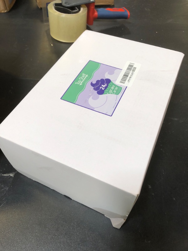 Photo 1 of Top Shelf Elements MINI Cupcake Box. NOT For Standard Size Cupcakes. Fashionable White Carrier Holds 24 MINI-Size Cupcakes, Cupcake Traveler,