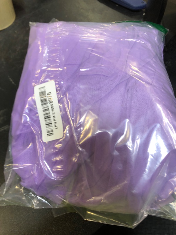 Photo 1 of 10ft x 10ft Lavender Tulle Photo Backdrop Curtain with Lights String for Parties Wedding Bridal Shower Sheer Lavender Curtain Backdrop for Birthday Baby Shower Photo Booth Photography