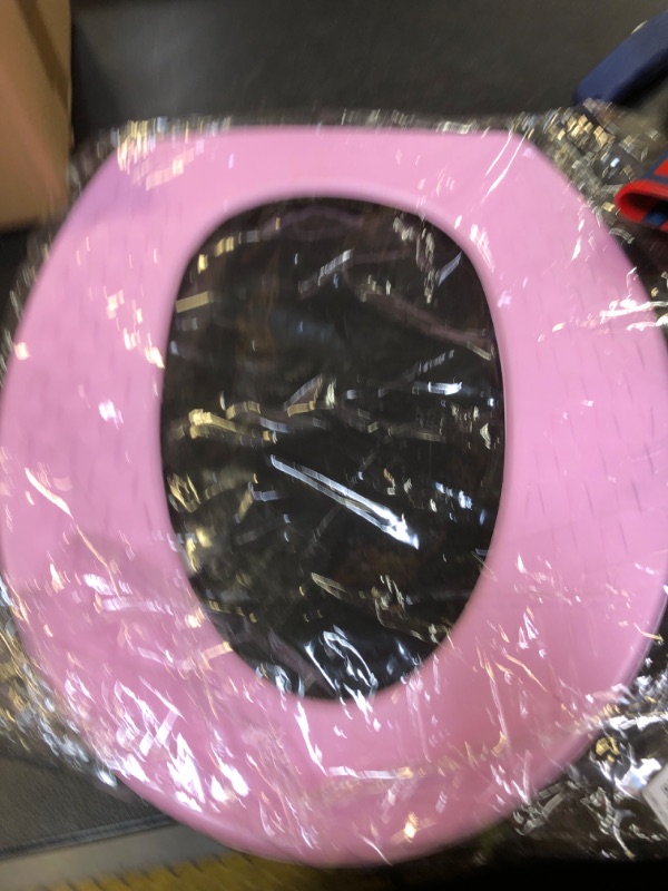 Photo 1 of Waterproof EVA Warm Toilet seat Covers Toilet Seat Cushion, Bathroom Soft Toilet Seat Covers Pad, Washable and Comfortable Toilet Seat Cover Pads Universal for Toilet Seat (Stripe Pink)