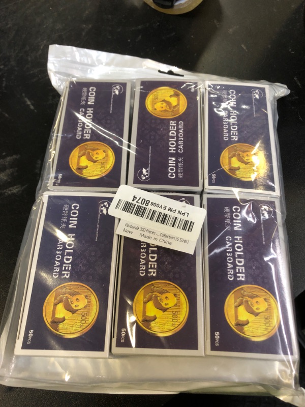 Photo 1 of Favourde 300 Pieces Cardboard Coin Holder Flip Mega Assortment, 2 by 2 Inch for Coin Collection (6 Sizes)