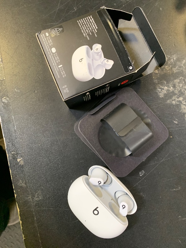 Photo 1 of Beats Studio Buds - True Wireless Noise Cancelling Earbuds - Compatible with Apple & Android, Built-in Microphone, IPX4 Rating, Sweat Resistant Earphones, Class 1 Bluetooth Headphones - White