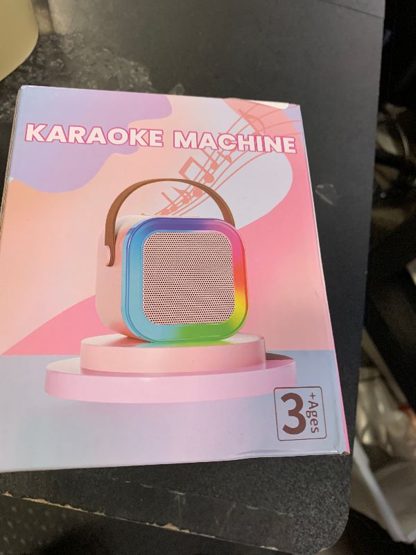 Photo 1 of Karaoke Machine for Kids Adults, Portable Bluetooth Mini Karaoke Microphone Singing Speaker with 2 Mic and Light,Toys for All Smartphones,Birthday, Family,Home Party (Pink)