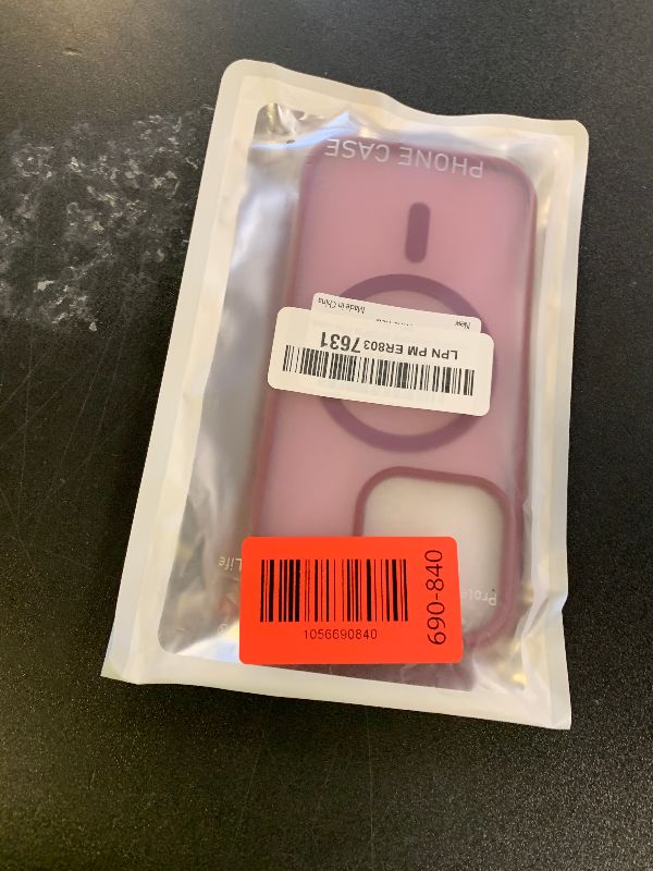 Photo 1 of SUPFINE Magnetic for iPhone 16 Pro Case (Compatible with MagSafe) (Military Grade Drop Protection) Slim Translucent Matte Shockproof with Anti-Fingerprint Phone Case,Wine Red