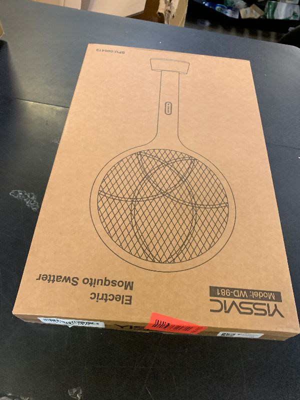 Photo 1 of YISSVIC Electric Fly Swatter 4000V Bug Zapper Racket Dual Modes Mosquito Killer with Purple Mosquito Light Rechargeable for Indoor Home Office Backyard Patio Camping