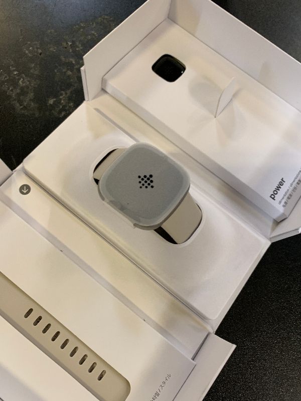 Photo 1 of Fitbit Sense 2 Advanced Health and Fitness Smartwatch with Tools to Manage Stress and Sleep, ECG App, SpO2, 24/7 Heart Rate and GPS, Lunar White/Platinum, One Size (S & L Bands Included)