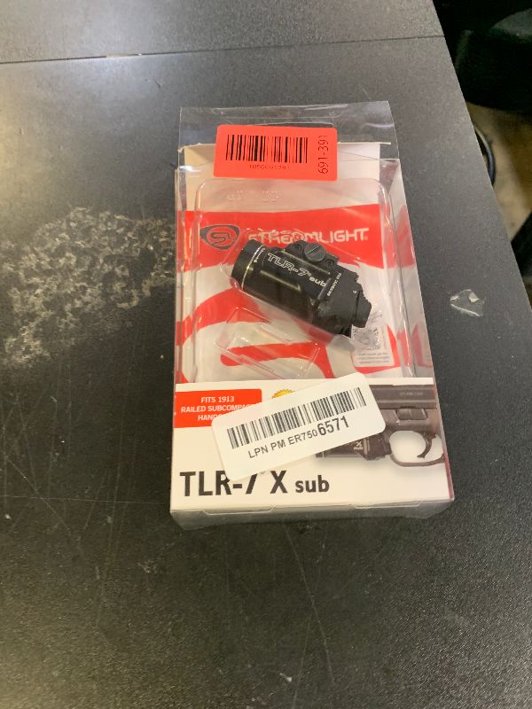 Photo 1 of Streamlight 69402 TLR-7 X sub 500-Lumen Tactical Weapon Light Designed Exclusively and Solely for Select 1913 Short Railed Subcompact Handguns, Includes Mounting Kit and Keys, Black