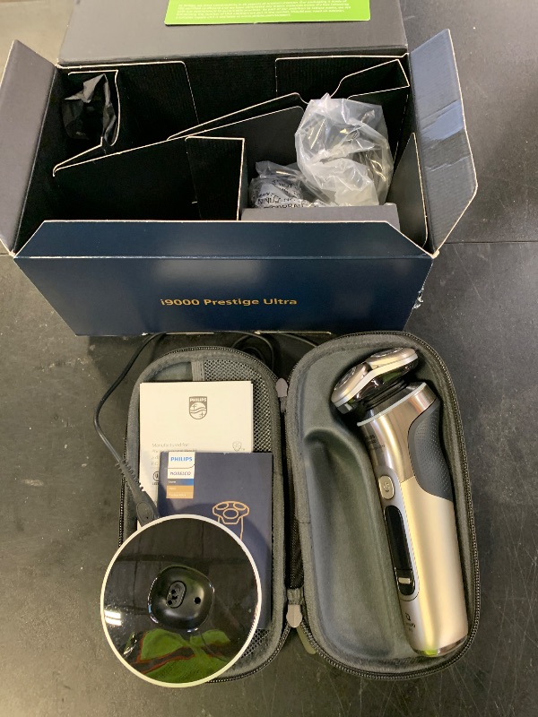 Photo 1 of Philips Norelco Shaver i9000 Prestige Ultra, Wet & Dry Electric Shaver, White Gold, SenseIQ Pro Technology, Triple Lift & Cut System, 360 Rotating NanoTech Precision Blades, Beard Styler, XP9403/88