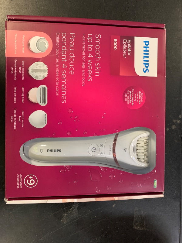 Photo 1 of Philips Beauty Epilator Series 8000 5 in 1 Shaver for Women, Trimmer, Pedicure & Body Exfoliator + 9 Accessories, BRE740/14