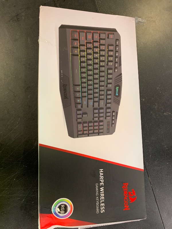 Photo 1 of Redragon K503 Wireless Gaming Keyboard, 3-Mode (2.4G/BT/USB), RGB LED Backlit, Multimedia Keys, Fully Programmable Silent Membrane Keyboard with Wrist Rest for Windows PC Games (Black)
