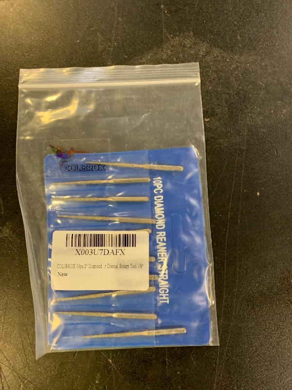 Photo 1 of COLIBROX 10pc 2" Diamond Bead Reamer Set 1/16" x 7/8" for Dremel Rotary Tool 1/8"