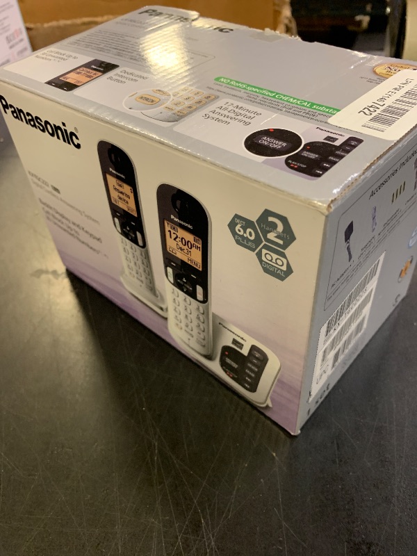 Photo 1 of Panasonic DECT 6.0 Expandable Cordless Phone with Answering Machine and Call Block and Caller ID - 2 Cordless Handsets - KX-TGC222S (Silver)