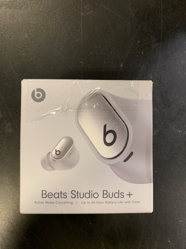 Photo 1 of Beats Studio Buds + | True Wireless Noise Cancelling Earbuds, Enhanced Apple & Android Compatibility, Built-in Microphone, Sweat Resistant Bluetooth Headphones, Spatial Audio - Cosmic Silver