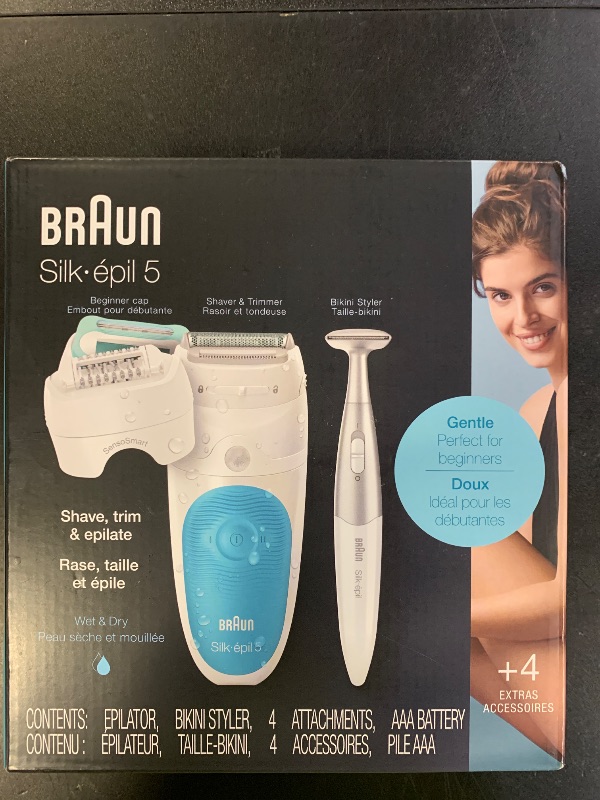 Photo 1 of Braun Epilator Silk-épil 5 5-810, Hair Removal Device, Epilator for Women, Shaver & Bikini Trimmer, Cordless, Rechargeable, Wet & Dry