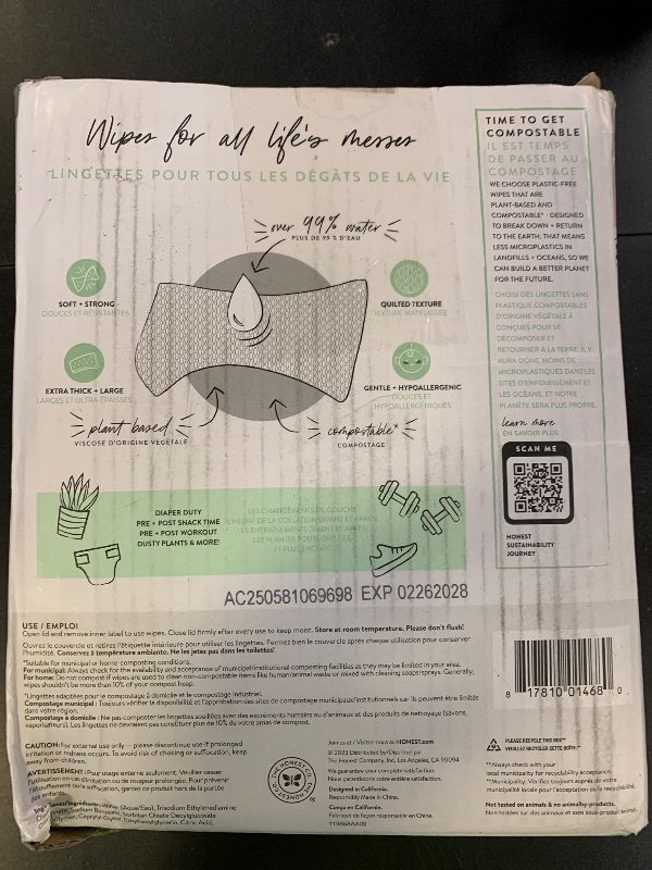 Photo 1 of The Honest Company Clean Conscious Multi-Use Wipes | Hypoallergenic + Unscented for Sensitive Skin | Over 99% Water, Compostable, Plant Based, Baby Wipes | Geo Mood, 288 Count