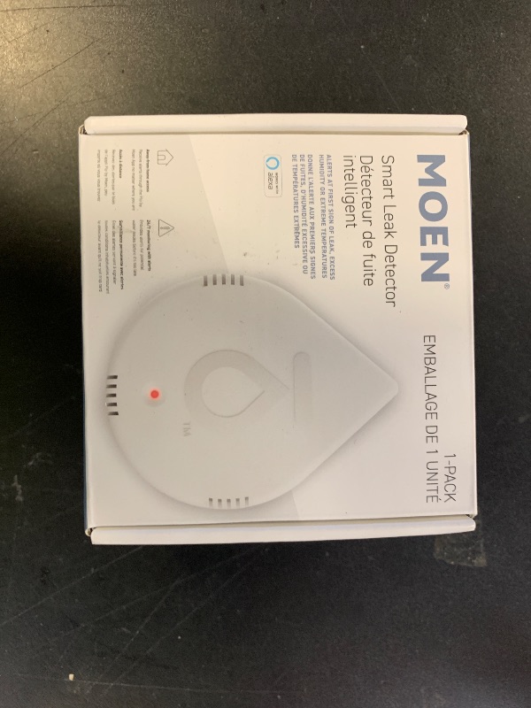 Photo 1 of Moen Flo Smart Water Leak Detector, Drip or Flood Sensor Alarm for Home, 1-Pack, White, 920-004