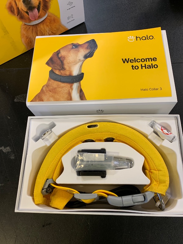 Photo 1 of Halo Collar 3, Multifunctional GPS Wireless Dog Fence & Dog Training Collar with GPS Tracker, Subscription Required, Waterproof, Sunburst (Small)