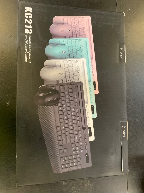 Photo 1 of Wireless Keyboard and Mouse Combo - Full-Sized Ergonomic Keyboard with Wrist Rest, Phone Holder, Sleep Mode, Silent 2.4GHz Cordless Keyboard Mouse Combo for Computer, Laptop, PC, Mac, Windows -Trueque