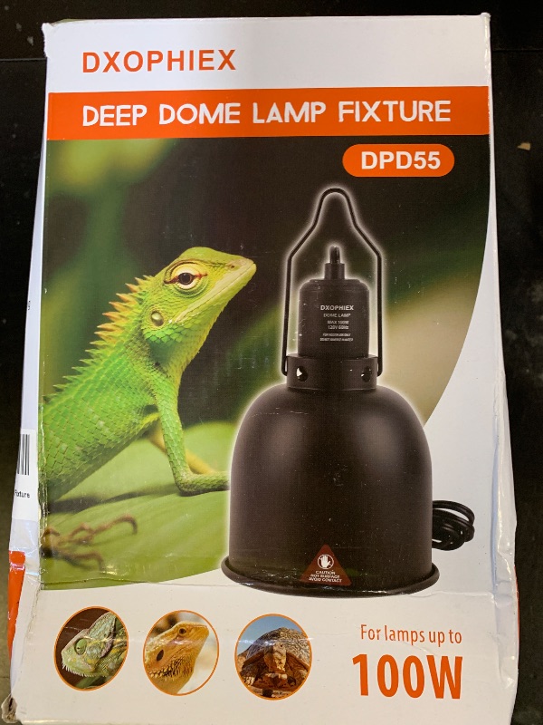 Photo 1 of DXOPHIEX 5.5inch Deep Dome Reptile Heat Lamp Reptile Light Fixture UVB Light Fixture Max 100W for Bearded Dragon, Turtles, Snake and Lizard Terrarium