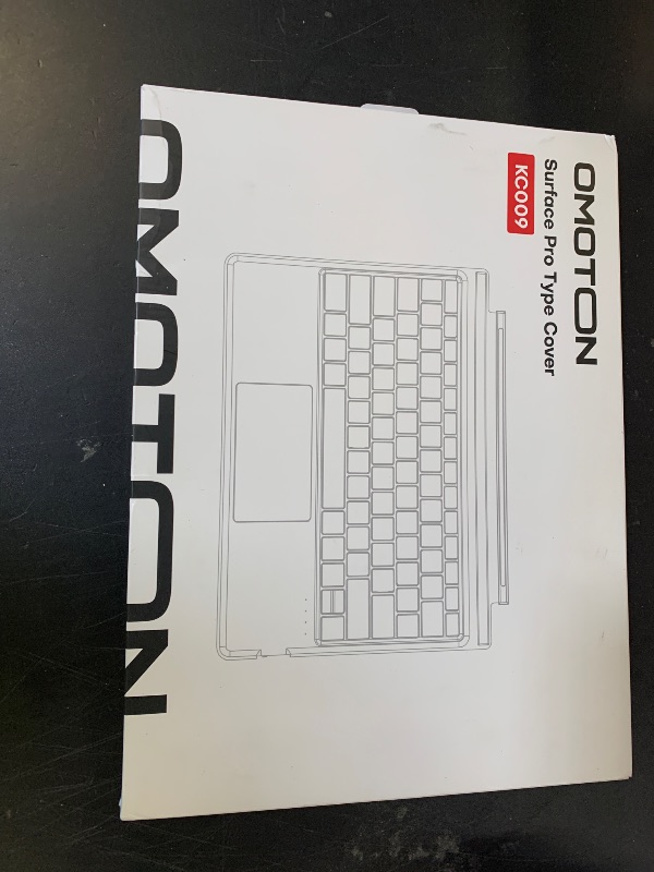 Photo 1 of OMOTON Wireless Keyboard for Microsoft Surface Pro 7/7+/6/5/4/3 12.3 inch ONLY, Bluetooth Connection, Ultra-Slim Keyboard Type Cover with Touchpad, 7 Colors Backlit and Rechargeable, Grey