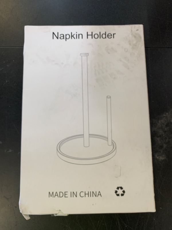 Photo 1 of Paper Towel Holder Countertop, Standing Paper Roll Holder with Anti Slip Weighted Base, Stainless Steel Freestanding Paper Towel Holder for Kitchen, Black