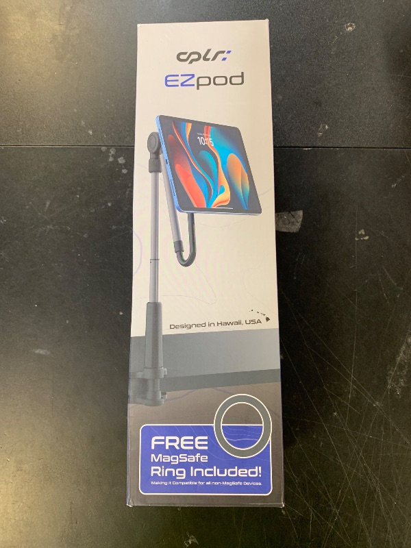 Photo 1 of CPLR: EZpod Magnetic Tablet & Cell Phone Holder Mount for Bedstand | Desktop Compatible with MagSafe for iPhone 16 15 14 13 Pro Max Mini with 360° Rotation and Flexible Gooseneck Tabletop Clamp Stand