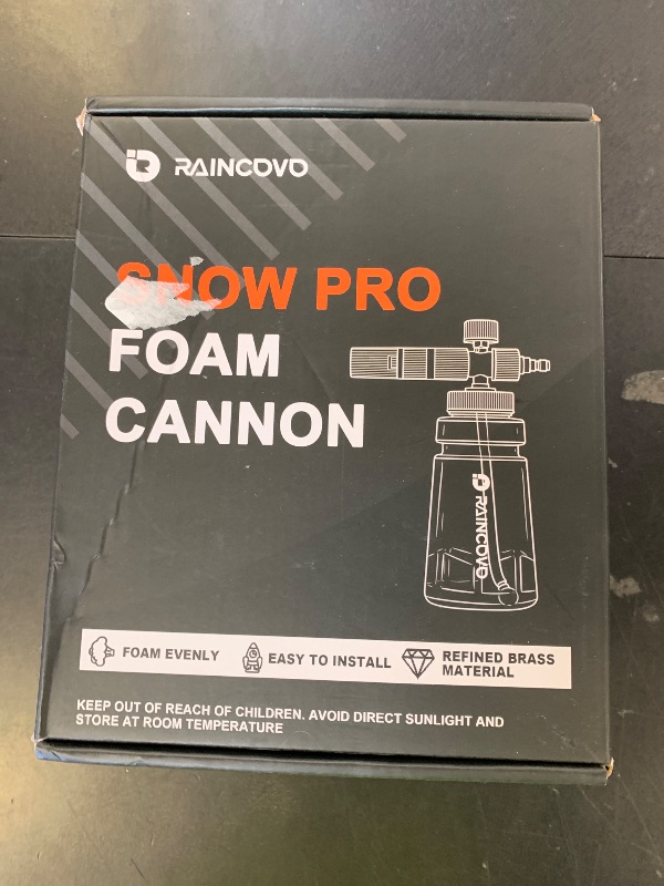 Photo 1 of Raincovo Foam Cannon Wide Mouth for Pressure Washer, Thick Snow Foam Lance for Car Wash, Adjustable Soap Cannon with 1/4 Inch Quick Connector, Additional 1.1mm Orifice Nozzle