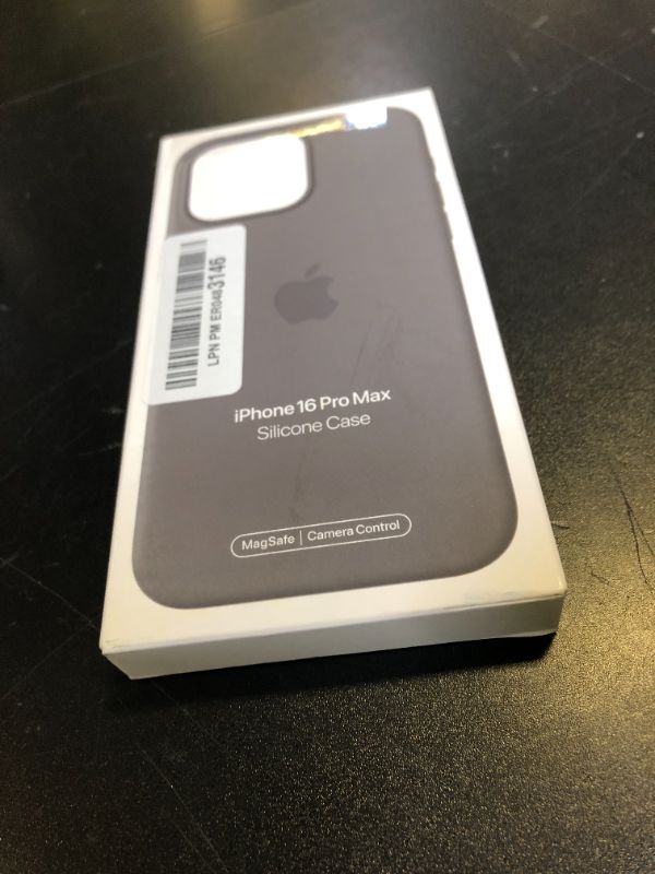 Photo 1 of Black Apple iPhone 16 Pro Max Silicone Case with MagSafe and Camera Control: Lightweight Phone Case, Wireless Charging Compatible, Smooth Matte Finish; black 