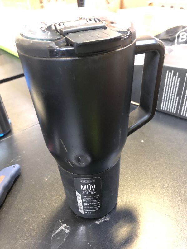 Photo 1 of BrüMate Müv - 35oz 100% Leak Proof Insulated Coffee Mug with Handle & Lid - Stainless Steel Coffee Travel Mug - Double Walled Coffee Cup (Matte Black)
