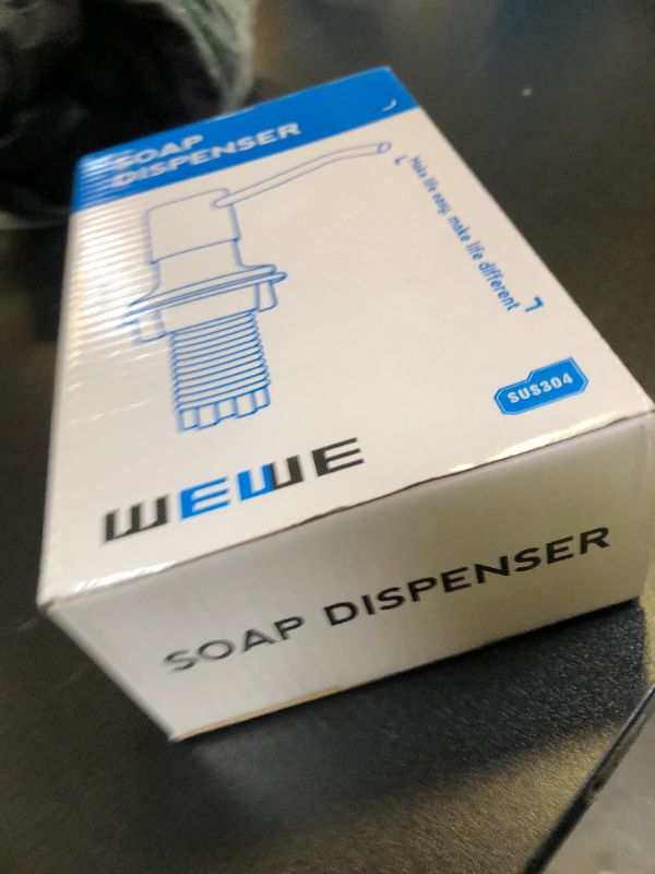 Photo 1 of Gold Soap Dispenser for Kitchen Sink, WEWE Brushed Gold Soap Dispenser with Long Spout and Gold Soap Pump Built in Countertop Under Sink Stainless Steel