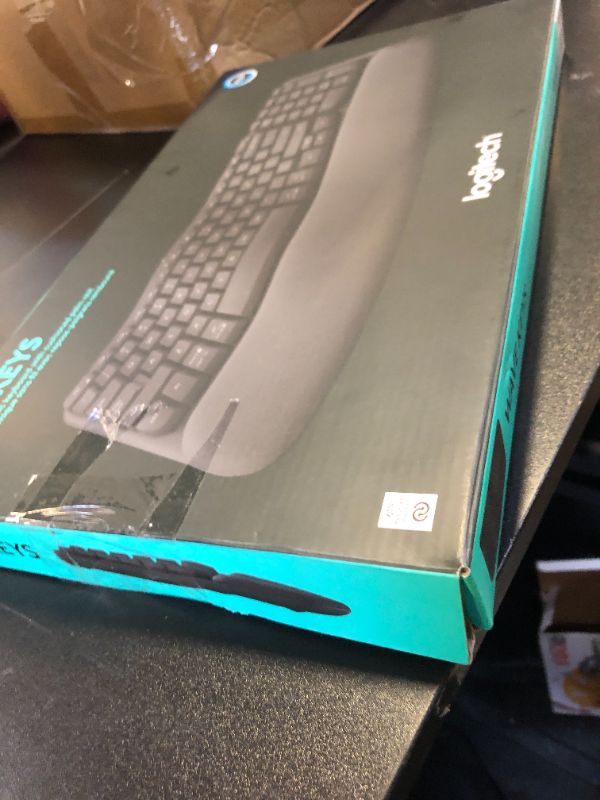 Photo 1 of Logitech Wave Keys Wireless Ergonomic Keyboard with Cushioned Palm Rest, Comfortable Natural Typing, Easy-Switch, Bluetooth, Logi Bolt Receiver, for Multi-OS, Windows/Mac - Graphite