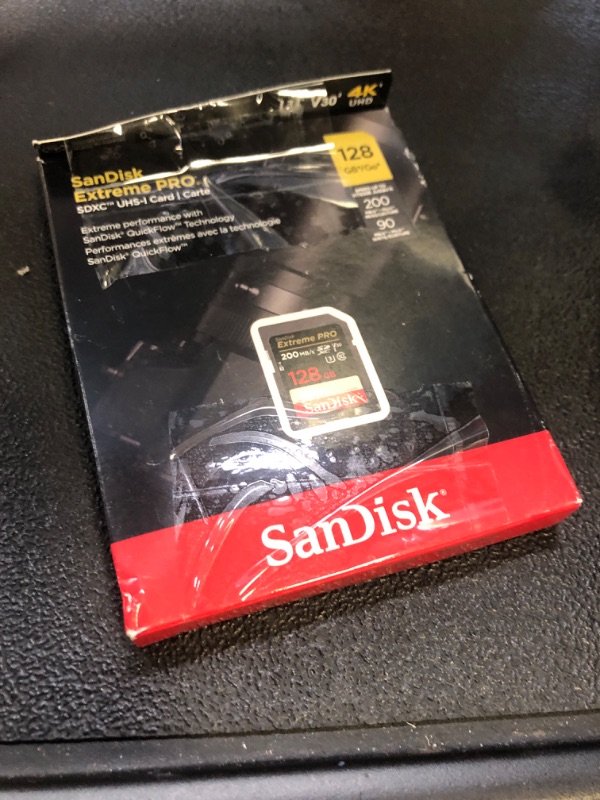 Photo 1 of SanDisk 128GB Extreme PRO SDXC UHS-I Memory Card - C10, U3, V30, 4K UHD, SD Card - SDSDXXD-128G-GN4IN