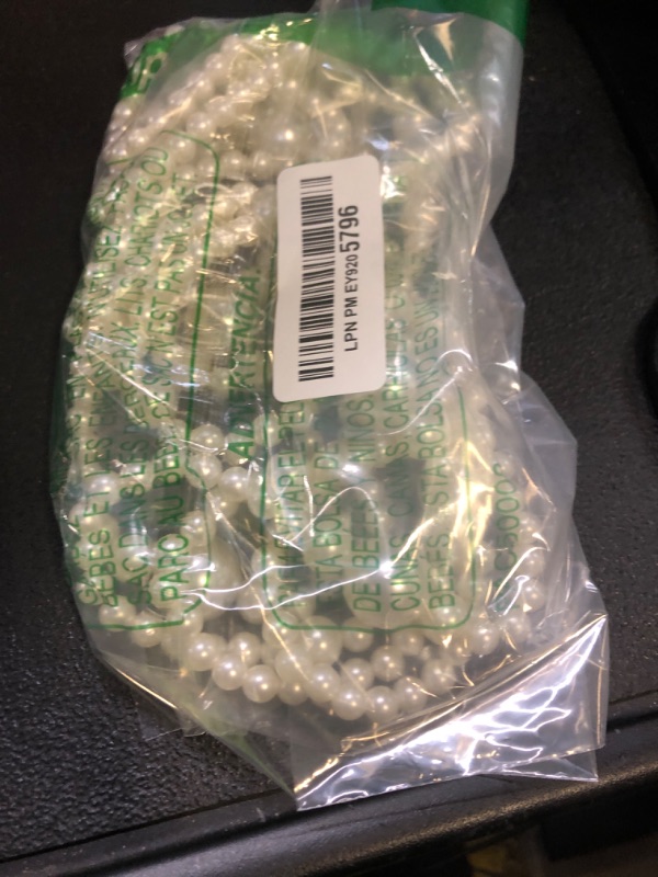 Photo 1 of Yalikop 11.8 Ft Christmas Faux Pearl Beads Garland Strands Chain for Christmas Tree Decoration for Xmas Tree Home Fireplace Decoration Supplies(Beige,Artificial Pearls)