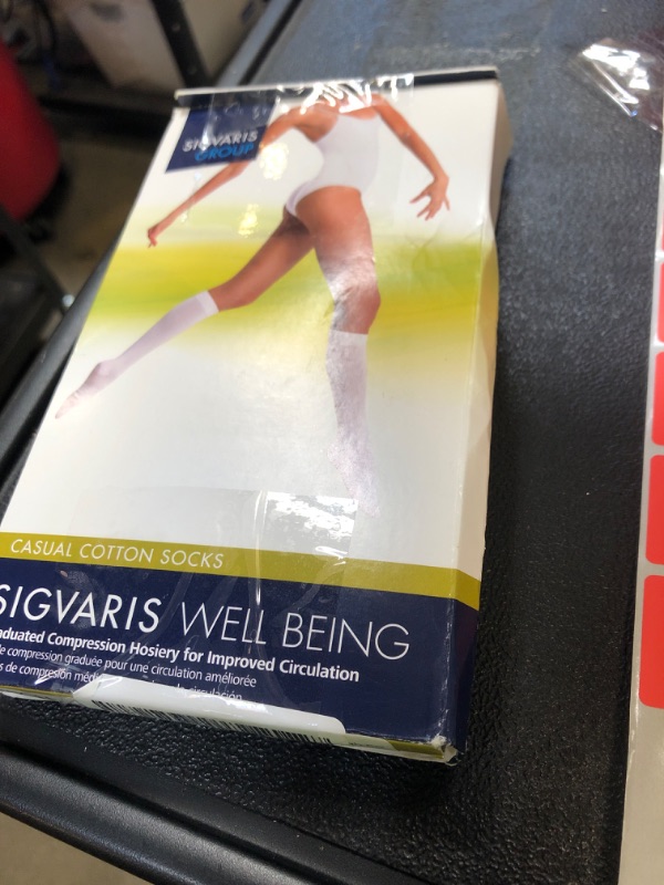 Photo 1 of SIGVARIS Women's Casual Cotton 146 - Calf High Medical Compression Socks - 15-20mmHg - C (Large) - Brown