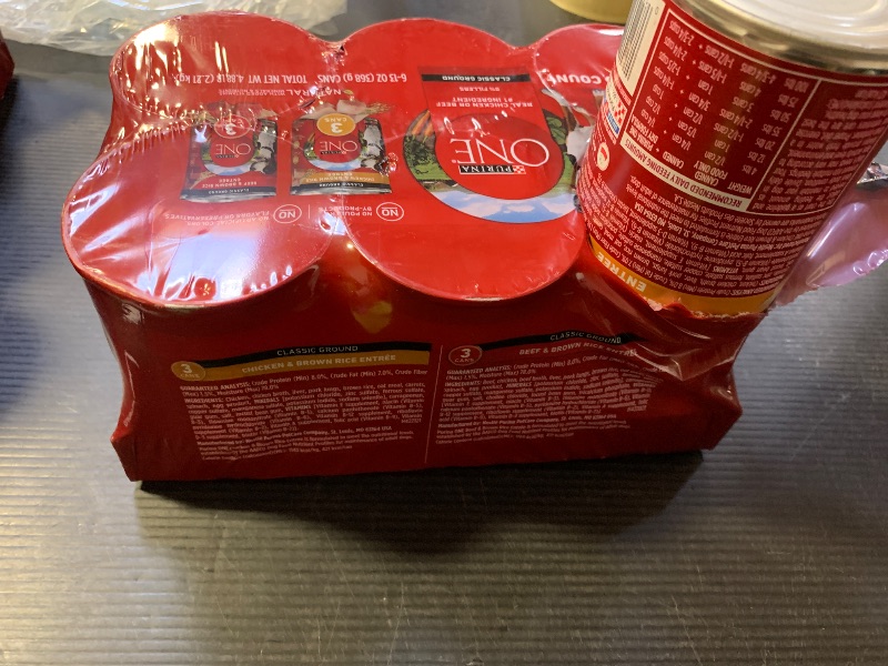 Photo 1 of Purina ONE Classic Ground Chicken and Brown Rice, and Beef and Brown Rice Entrees Wet Dog Food Variety Pack - (Pack of 6) 13 oz. Cans