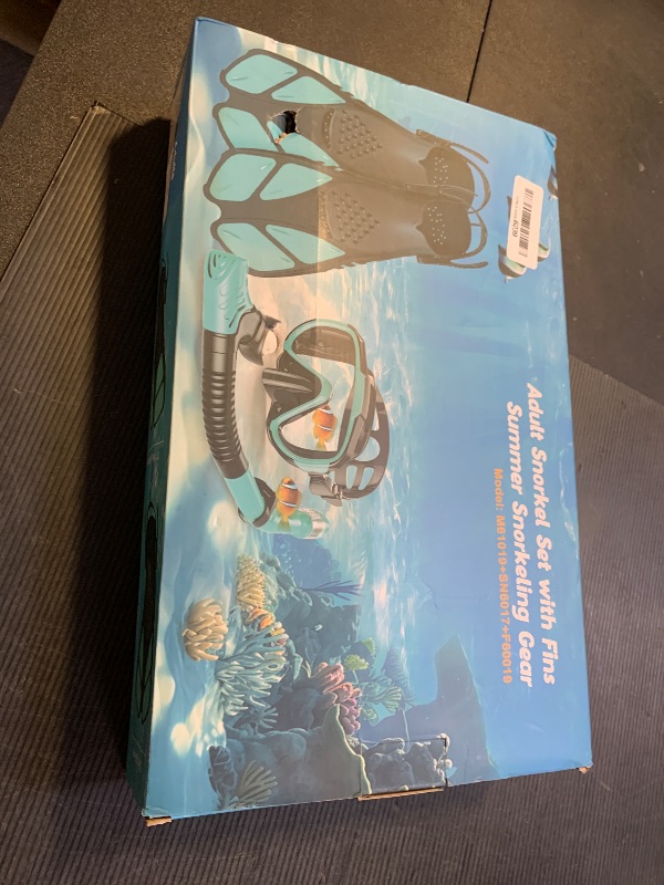 Photo 1 of Ubekezele Snorkeling Gear for Adults Men Women,4 in 1 Snorkel Set with Panoramic View Diving Mask Anti-Fog Anti-Leak,Dry Top Snorkel,Fins and Travel Bag for Swimming,Snorkeling and Travel Diving