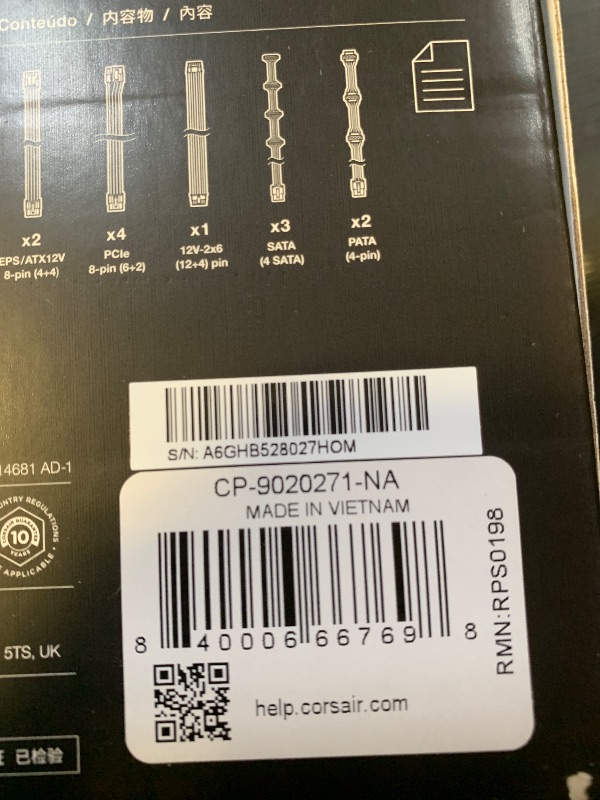 Photo 1 of CORSAIR RM1000x Fully Modular Low-Noise ATX Power Supply – ATX 3.1 Compliant – PCIe 5.1 Support – Cybenetics Gold Efficiency – Native 12V-2x6 Connector – Black
