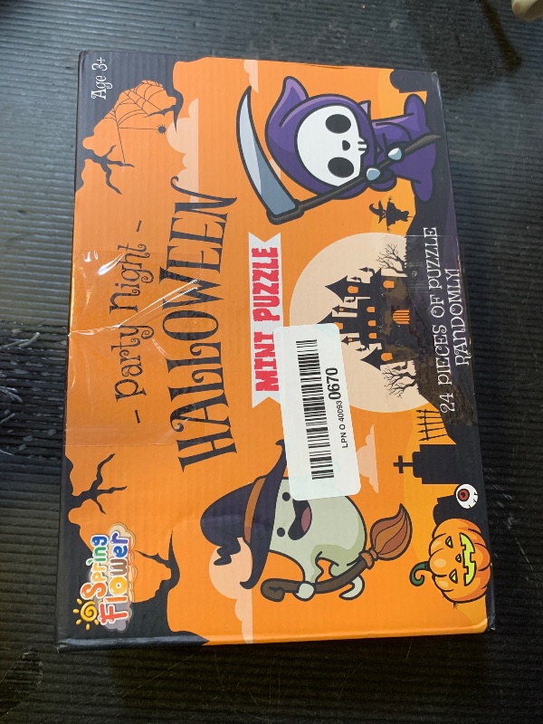 Photo 1 of Halloween Party Favor for Kids - 24 Pack Jigsaw Puzzles in Theme Designs for Trick or Treating, Goodie Bag Filler, Miniatures Novelty Toy, School Classroom Rewards