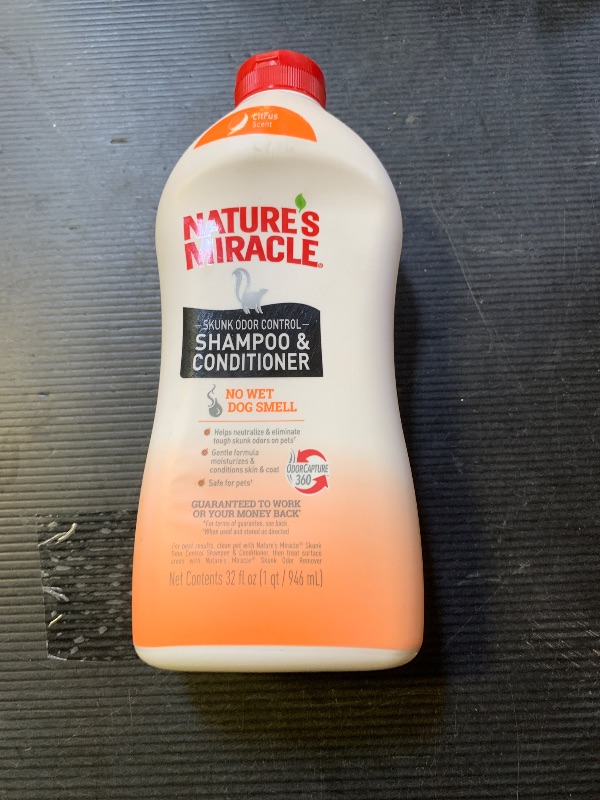 Photo 1 of Nature’s Miracle Skunk Odor Control Shampoo & Conditioner Citrus Scent, 32 fl oz