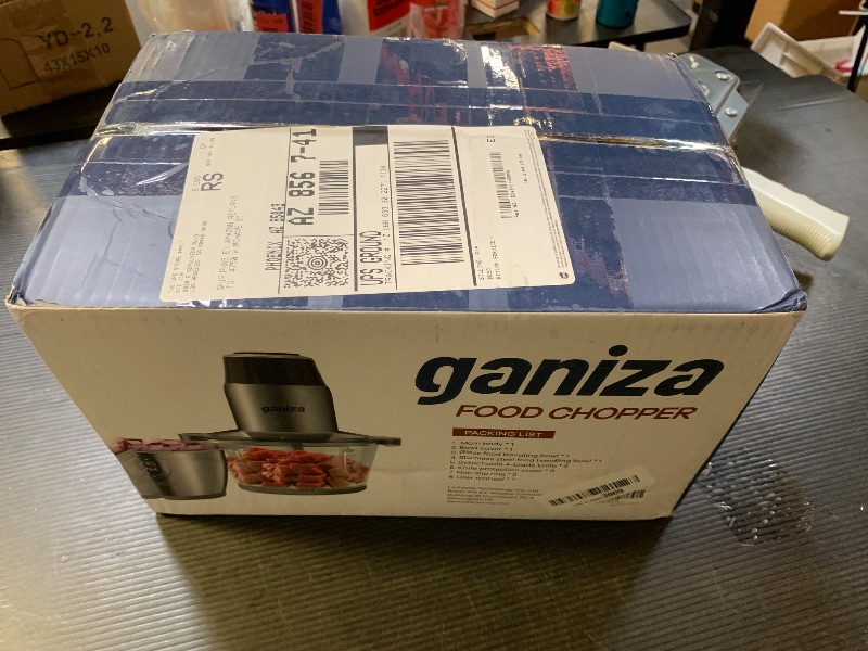 Photo 1 of GANIZA Food Processors, Electric Food Chopper with Meat Grinder & Vegetable Chopper - 2 Bowls (8 Cup+8 Cup) with Powerful 450W Copper Motor - Includes 2 Sets of Bi-Level Blades for Fruits/Meat/Nuts