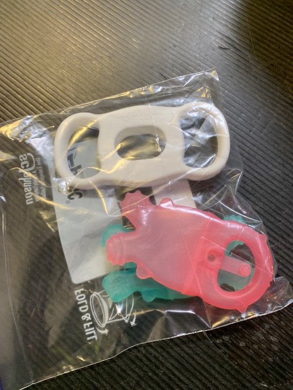 Photo 1 of Momcozy Baby Teether Toys, Water Fillable Silicone Cold Baby Teething Toys Chill Teether, Baby Water Teether for Teething Relief 0-12 Months, Green and Pink 2 Pcs
