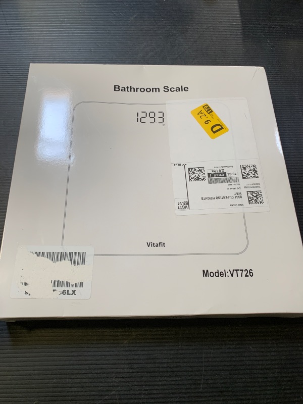 Photo 1 of Vitafit Digital Bathroom Scale for Body Weight, Weighing Professional Since 2001, Clear LED Display and Step-On, 3*AAA Batteries Included, 400lb/182kg, Spray Silver Black