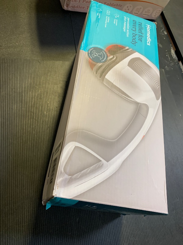 Photo 1 of Homedics Back Massager - Heated Automatic Percussion Back, Body and Neck Massager with Dual Pivoting Heads, Interchangeable Nodes, for Shoulders, Legs and Feet, White