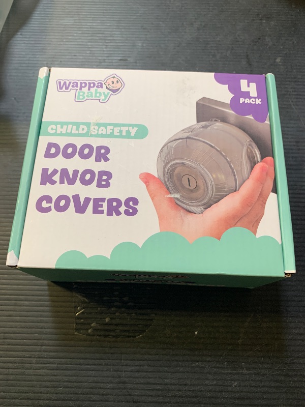 Photo 1 of Child Safety Door Knob Cover (4 Pack) Hard-to-Remove Dual-Lock Door Handle Covers for Kids - Reusable Baby Proof Door Knob Locks - Installs Easily, No Tools Needed (Clear)