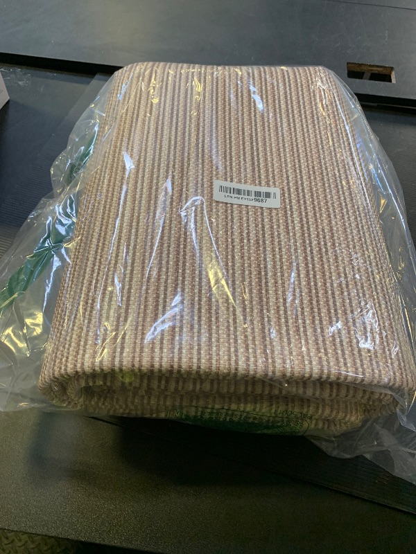 Photo 1 of ILANGO Jute Area Rugs for Outdoor, Patio Woven Washable Rugs 5'x7', Natural Farmhouse Rugs for High Traffice Areas, Non Slip Carpet with Rubber Backing for Patio Backyard Balcony Porch